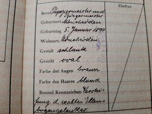 1935 Reisepass for bürgermeister in SA uniform?