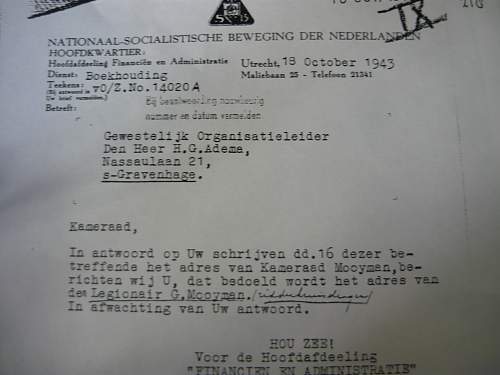 Signature of SS volunteer Gerardus Mooyman