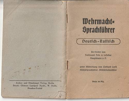 Wehrmacht=Sprachfurhrer * German-Russian Dictionary