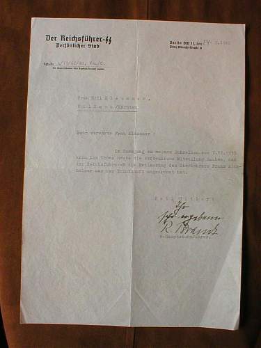 Himmler signed letter