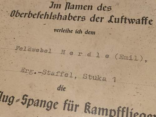 My Luftwaffe Stuka Pilot Grouping - Emil Herdle