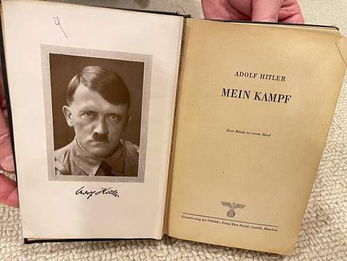 Mein Kampf, 781 pages, German edition dated 1925 and 1927.