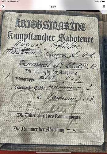 Help to see if this is genuine Kriegsmarine ID book