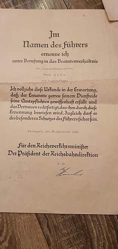 Promotion documents Bahnschutz and reichsbahn
