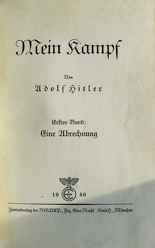 Mein Kampf 1940 Leather Bound Edition