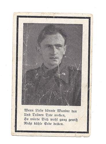 WW2 German Death Card of Michael Weiß.