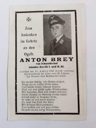 Deathcard Fallschirmjäger Normandie