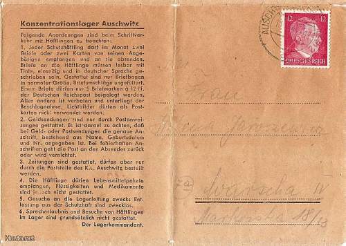 Auschwitz letter