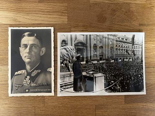 Original Ww2 German Hoffmann Postcard General Eduard Dietl KC And Press Photo