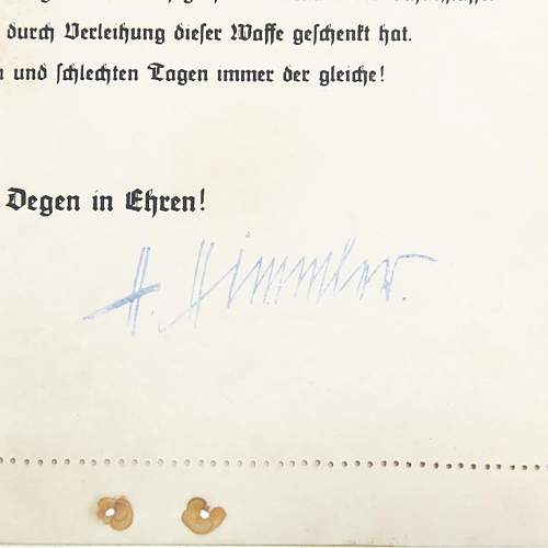 SS Himmler Sword Presentation Document