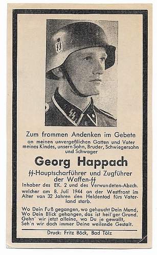 Deathcard 17. SS-Panzer-Division « Hitlerjugend » Normandie