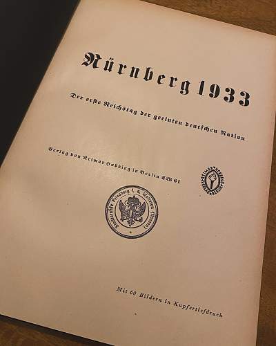 Nürnberg 1933 Parteitag des Sieges&quot; (Party Days of Victory)! Book.