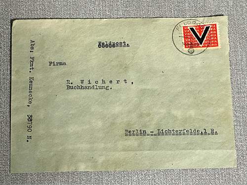 German Occupation Feldpost Cover Norway with 'Viktoria' Vignette