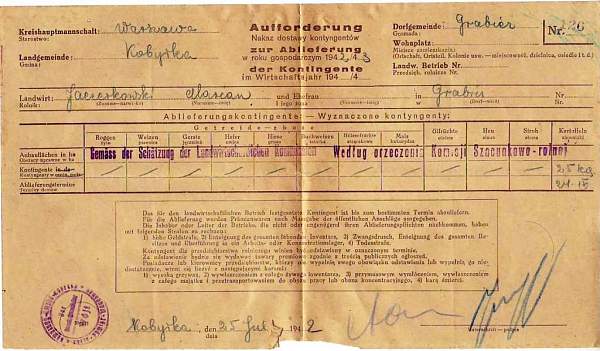 Receipt from occupied Poland??