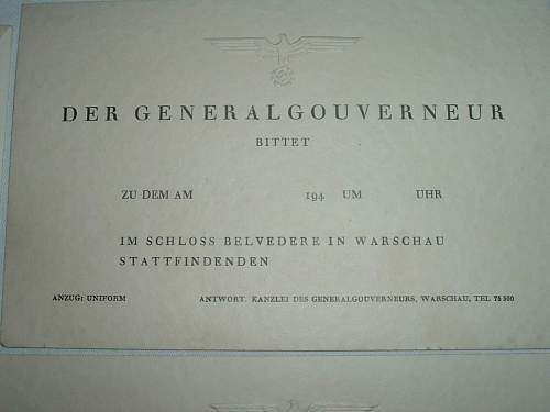 Generalgouvernement Hans Frank envelopes &amp; invitations