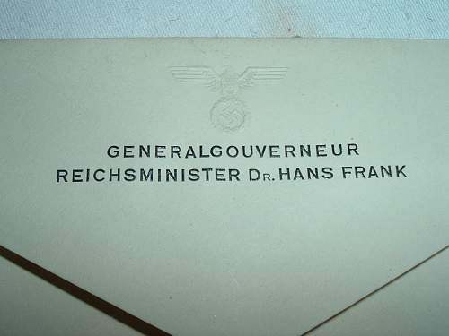 Generalgouvernement Hans Frank envelopes &amp; invitations