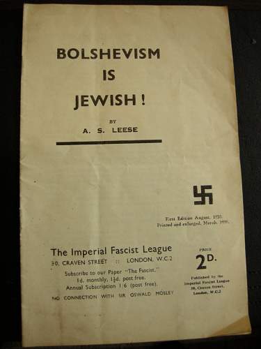 The Imperial Facist League - Rare British Pamphlet