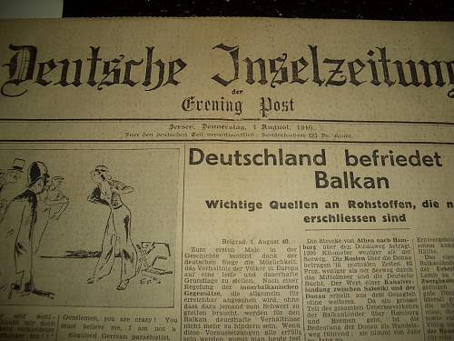 Deutsche Inzelzeitung from Jersey Channel Islands