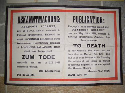 German proclamations/posters from Jersey, Channel Islands.