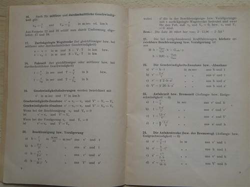 Formeln zur kraftfarzeug-mechanik, kraftfahrtechnische lehranstalt der SS - Wien