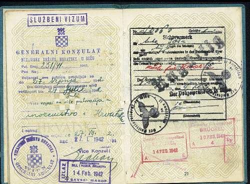 1941 Service Passport - Vienna Consulate
