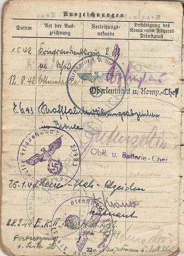 Share your Panzer Related Award Documents (Verleihungsurkunde)