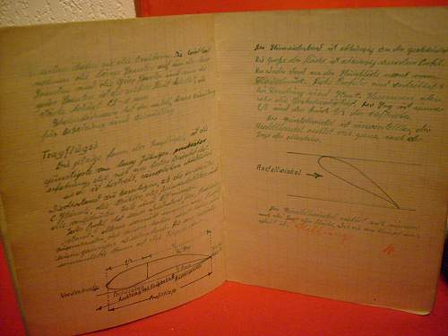 Handwritten theory book Luftwaffe