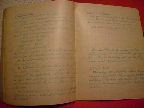 Handwritten theory book Luftwaffe