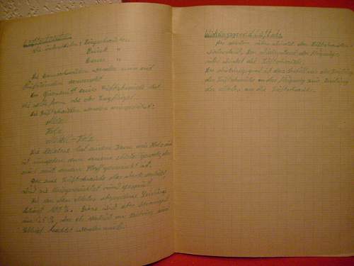 Handwritten theory book Luftwaffe