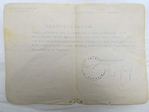 Detailed late-war injury document grouping
