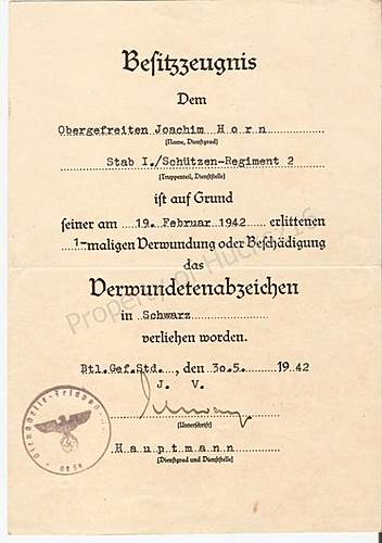 Share your Panzer Related Award Documents (Verleihungsurkunde)