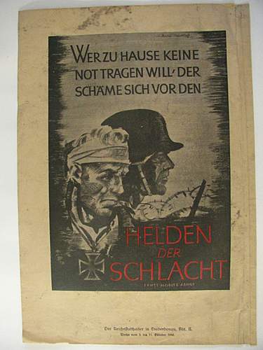 &quot;Helden der schlacht&quot; propaganda poster