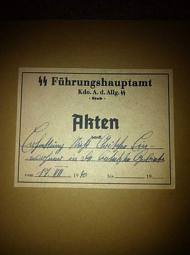 MUST SEE!!SS Main Office &quot;fuhrungshauptamt&quot; folder! value? contant? rarity?