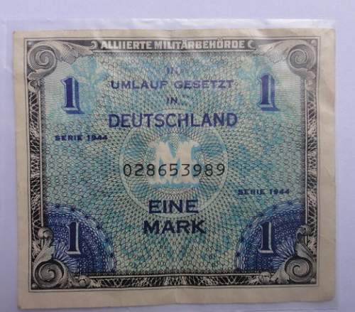 Allied paper money bill to be used in germany