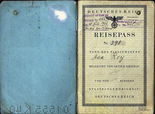 German rubber-stamp on passport...