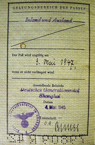 Last passport issued by the Third Reich?