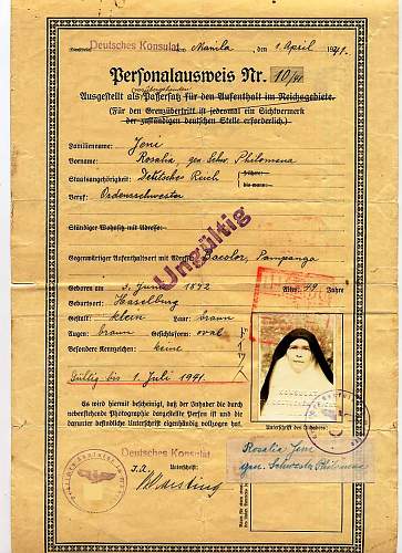 Last passport issued by the Third Reich?