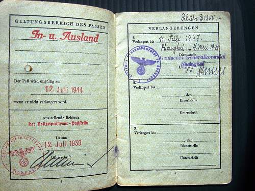 Last passport issued by the Third Reich?