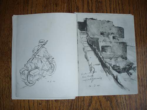 WWII German Soldier Sketch Book - 1941
