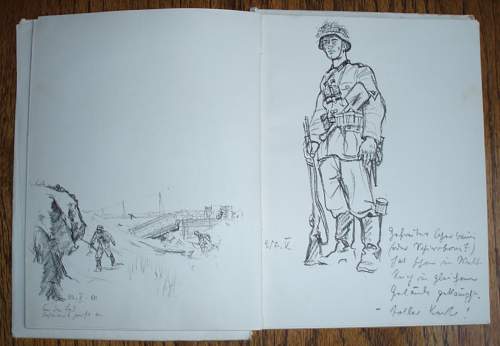 WWII German Soldier Sketch Book - 1941