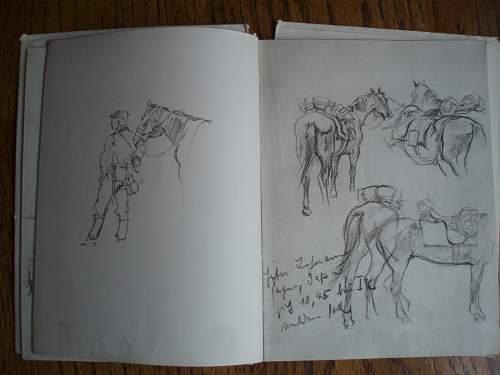 WWII German Soldier Sketch Book - 1941