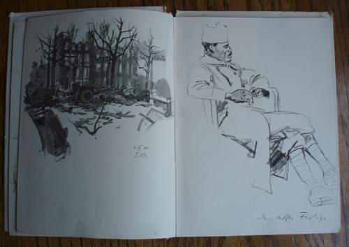 WWII German Soldier Sketch Book - 1941