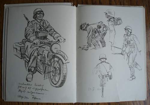 WWII German Soldier Sketch Book - 1941