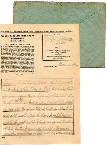 Concentration Camp Letters and Receipt