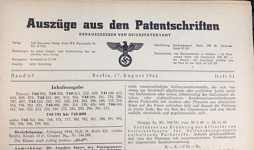 Third Reich Patent Documents