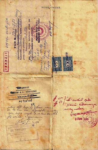 1940 escaping Europe passport - Sugihara issued visa