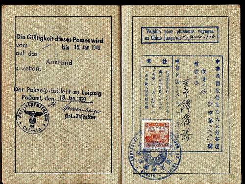 1940 escaping Europe passport - Sugihara issued visa