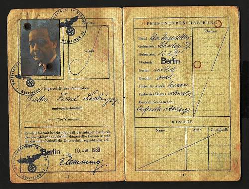 1940 escaping Europe passport - Sugihara issued visa