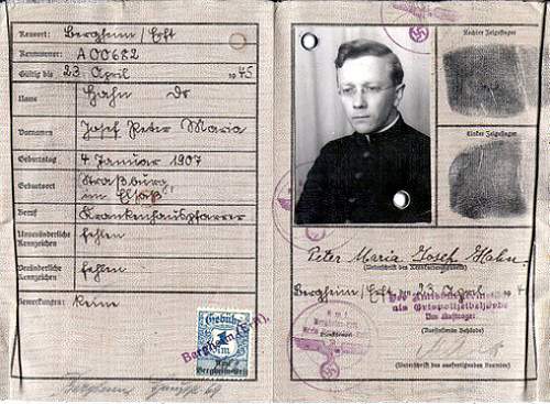 Photo ID Kennkarte for Catholic Priest