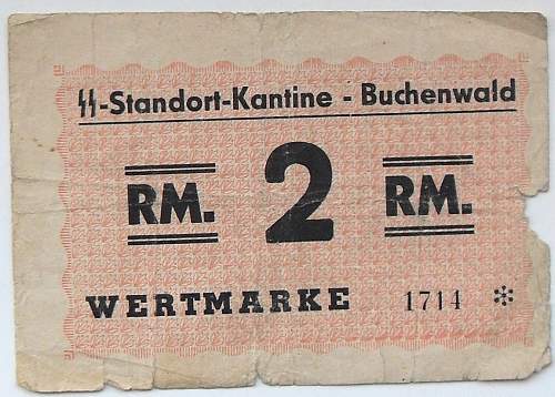 SS-Standort Kantine marked Buchenwald 1RM token